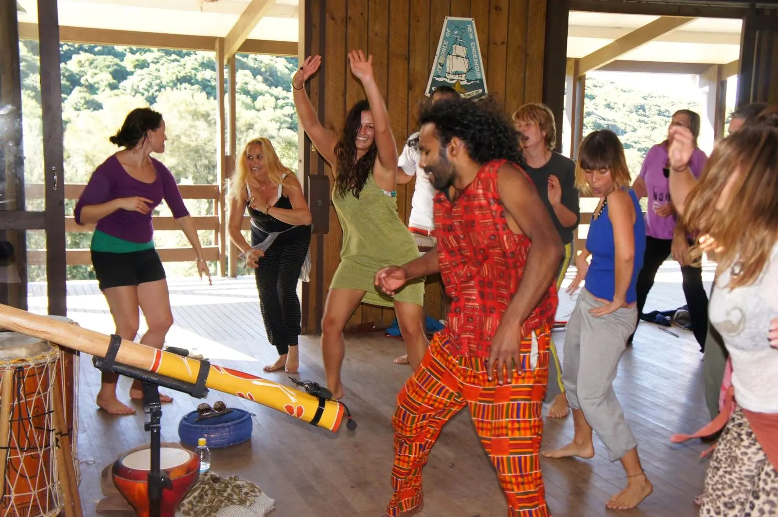 Dance session with live drumming