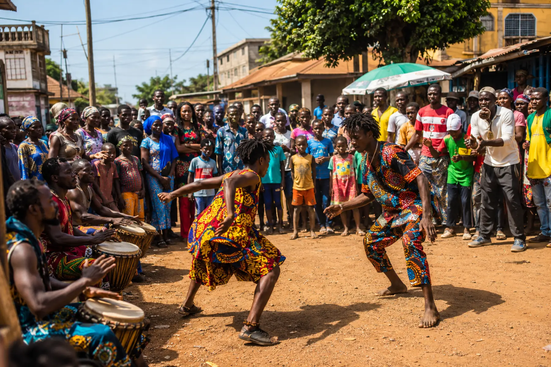 Street performance in Conakry, Guinea